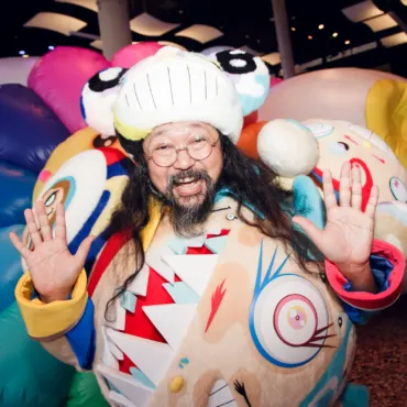 Inflatable costume used for trade show marketing